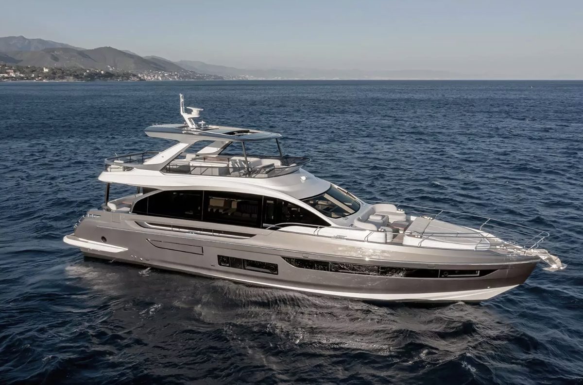 A Legacy Yachts motor yacht at anchor