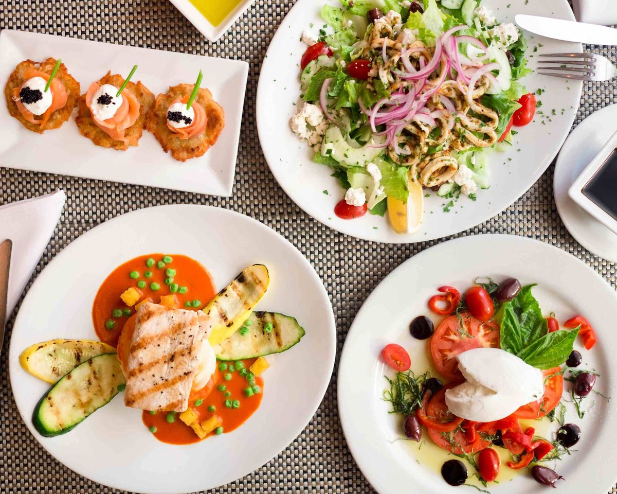 Plated dishes at Oliver's Bistro