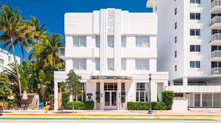 The Savoy Hotel facade on Ocean Drive